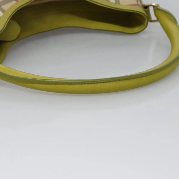 BURBERRY Nova Check Shoulder Bag PVC Leather Beige Auth BD897 - Picture 8 of 16